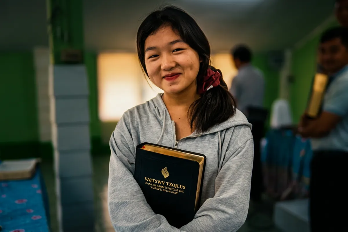 Girl holding FireBible