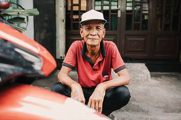 Man sitting on curb